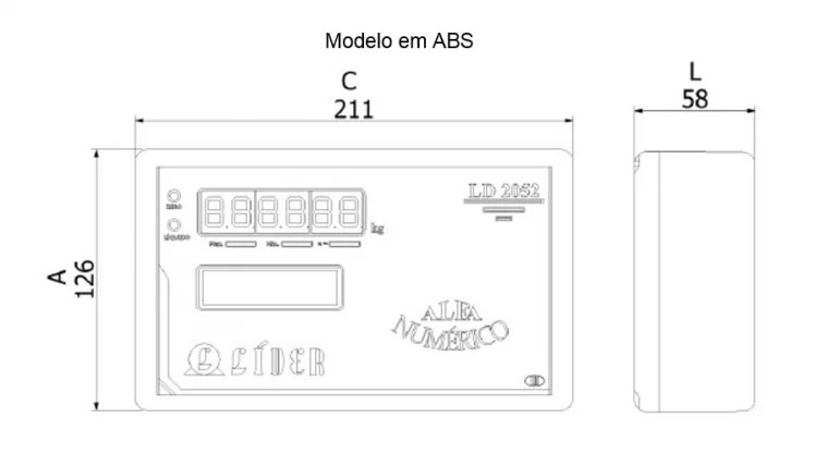 Dimensão  - Indicador Digital LD2052